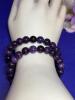Two New Amethyst Anxiety Bracelet - Handmade "Anxiety" Flex Beads Dark Purple Stock photo added - 3