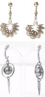 2 Pairs Vintage Punky & Funky Earrings for Pierced Ears, Up to 2.75" Long