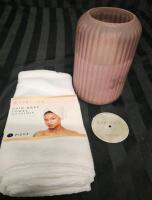 New Evry Life hair wrap microfiber towel and Baroque rosewood scented candle