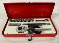 Proto Socket Set, Includes Ratchetting Attachment and 14 Sockets/Extensions, Ranging from 1/4&rdquo; to 3/4&rdquo;