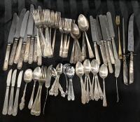 Large Vintage Flatware Lot - Knives, Forks, Spoons + Oneida, Roger's +