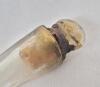 Antique Glass Lachrymatory Tear Catcher Perfume Vial w/Gold Embellishments . Glass Stopper Wax Sealed Closed (empty) . Measures 8" Long - 3