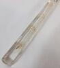 Antique Glass Lachrymatory Tear Catcher Perfume Vial w/Gold Embellishments . Glass Stopper Wax Sealed Closed (empty) . Measures 8" Long - 4