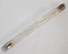Antique Glass Lachrymatory Tear Catcher Perfume Vial w/Slight Gold Embellishments . Glass Stopper Wax Sealed Closed (empty) . Measures 7 &frac34;" Long