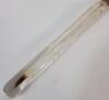 Antique Glass Lachrymatory Tear Catcher Perfume Vial w/Slight Gold Embellishments . Glass Stopper Wax Sealed Closed (empty) . Measures 7 &frac34;" Long - 4