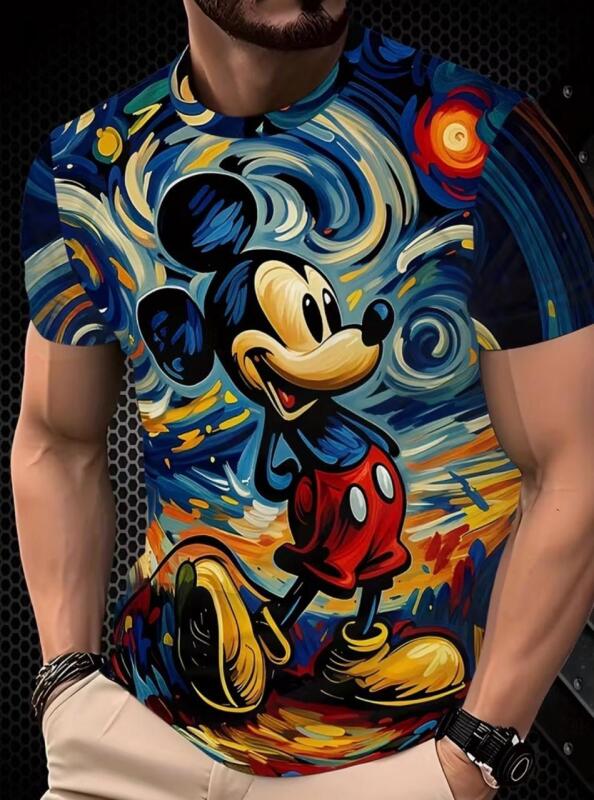New Size XL Limited Edition Disney Brand T-Shirt - 3D Mickey Mouse Starry Night Print Quick-Dry Polyester Breathable & Moisture-Wicking Stock photo added
