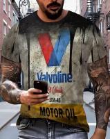 New Size Large Men's Valvoline Motor Oil Graphic T-Shirt - Black Casual Streetwear with Red & Blue V Design Short Sleeve Durable & Quick-Dry Machine Washable<br/>100% Polyester Stock Photos added