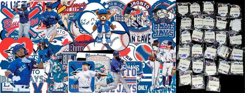 28 New 50-Packs of TORONTO BLUE JAYS Sticker Decals, Up To 2.5" Across | 1,450 Stickers Total, Over $400 Retail Value!