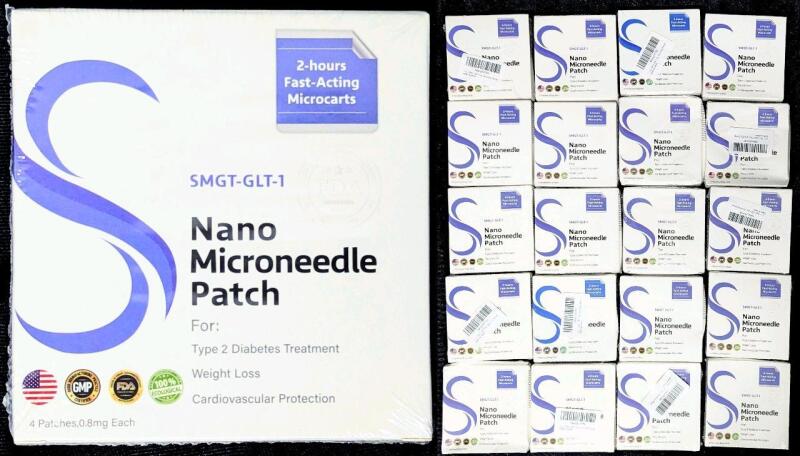 80 New SMGT-GLT-1 Nano Microneedle Patches for Weight Loss, Type 2 Diabetes Treatment, Cardiovascular Protection | 20 Boxes, 4 Patches 0.8mg Each, EXP 04/2027