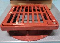 New - Wade 2300 12" Square, Heavy Duty Cast Iron Shallow Sump Floor & Area Drain Grate & Anchor Flange . Retail $330
