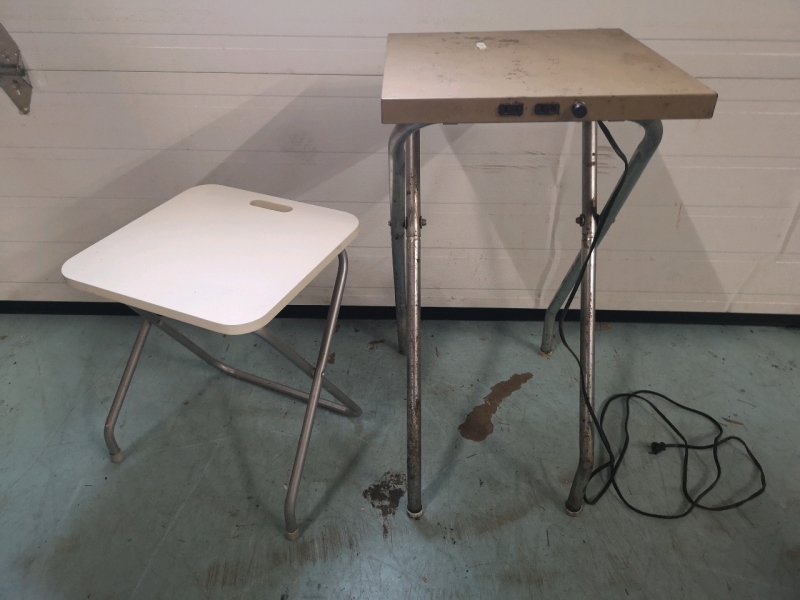 Portable Side Table + Portable Table with 2x Outlets - Working