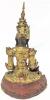Very Old Brass Metal Seated Buddha Figure, 10.75" Tall - 4