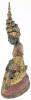 Very Old Brass Metal Seated Buddha Figure, 10.75" Tall - 5