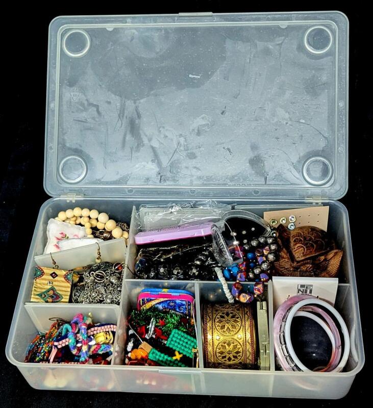 Assorted Vintage to Modern Jewelry & More in 13.4" &times; 8.2" &times; 3.15" Tall Organizer
