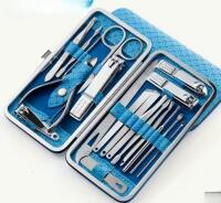 New 19pcs Stainless Steel Personal Care Manicure and Pedicure Set with Nail Clippers, Buffers, and Tools - Modern Style, Straight Edge Includes Storage Case 6.25 x 3.25&rsquo;&rsquo; stock photo added