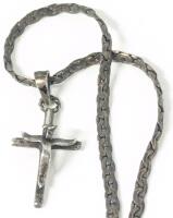 Tiny 1" Long Sterling Crucifix on Substantial 17" Long Chain Stamped 925