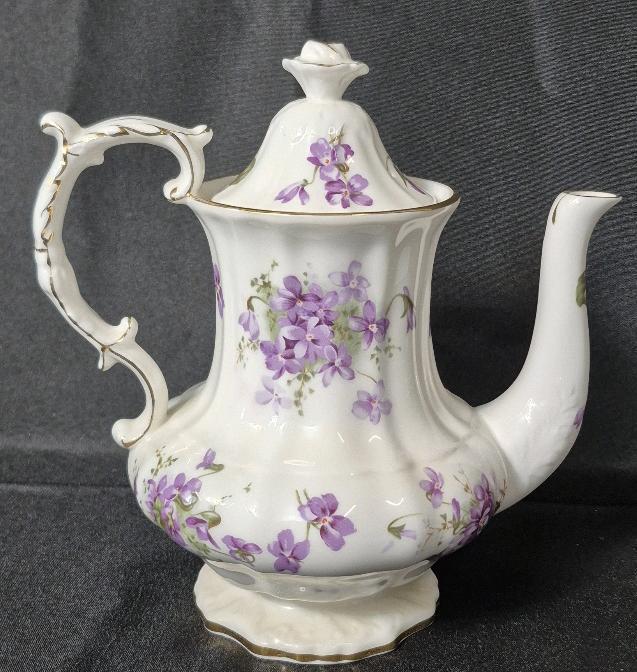 Vintage Stunning Hammersley - Victorian Violets - Coffee Pot 8.5" Tall