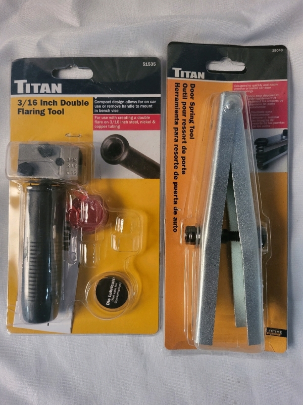 2 New Titan Tools - Double Flaring & Door Spring Tools