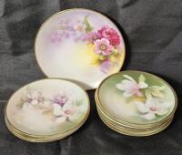 9 Stunning Vintage Floral Plates - Germany & Noritake