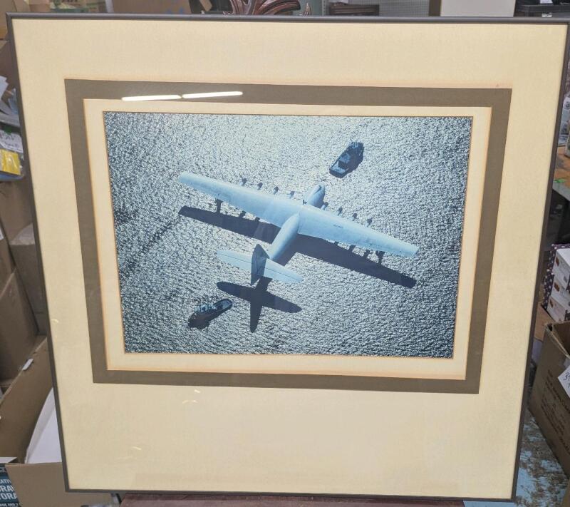 Vintage Framed and Matted Aircraft Print. 30.5" by 31.25"