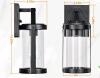 New - 2-Pack Outdoor Wall Light Fixtures - Waterproof Matte Black Exterior Wall Lantern Sconce Porch Lights w/Clear Ribbed Glass . Retail $130 - 2
