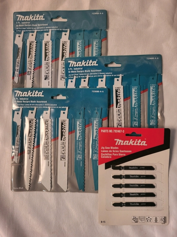 New Makita Jigsaw & Recipro Saw Blades - 23 Total