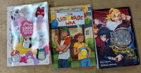 3 Softcover Novels/Manga/Stickerbooks. Demons layer, Squishmallow & More
