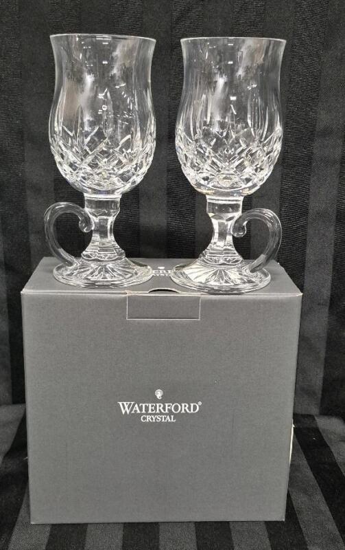As New Waterford Crystal Lismore Irish Coffee Cups Retails for $135