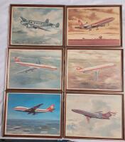 Canadian Artist Robert Banks " Air Canada & Trans Canada Air Line " Aviation AeroPlane Framed Prints . Each Framed Print measures 16 &frac34;"&times;12 &frac34;"