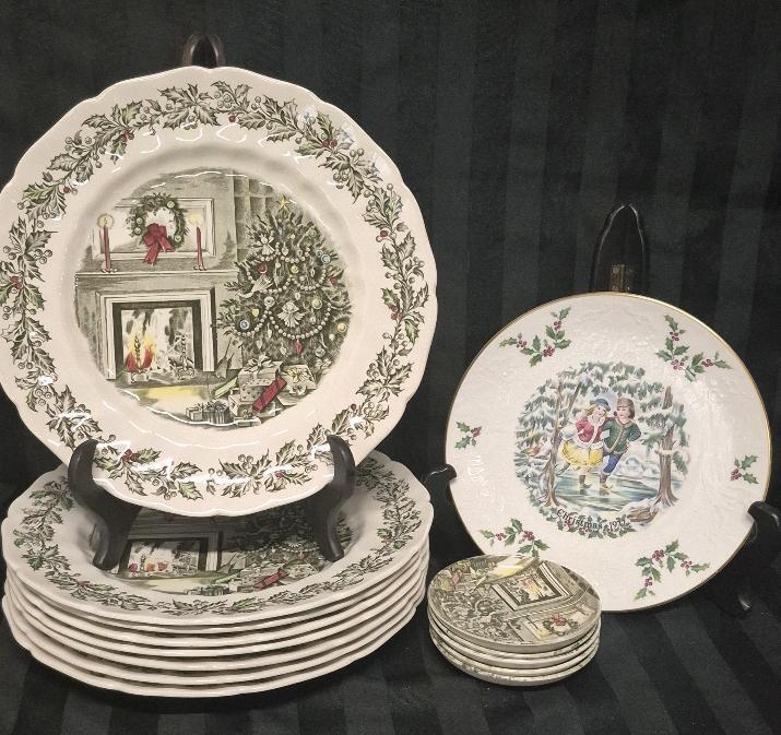 14 Vintage Christmas Royal Doulton & Johnson Bros. Dishes