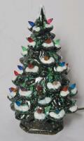 Vintage Ceramic Light-Up Christmas Tree . Measures 10 &frac14;" Tall . Tested Working