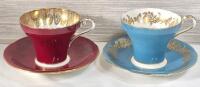 2 Beautiful Anysley Teacups & Saucers Corset Shape