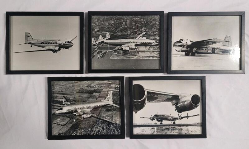 5 Trans Canada Air Lines Aviation AeroPlane Framed Photo Prints . Each Measures 10.5"&times;8.5"