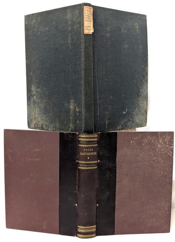 2 Antique Hardcover Books on Prose & Poetry: 1885 PROSE MASTERPIECES from Modern Essayists + 1917 "1914 & Other Poems," by Rupert Brooke