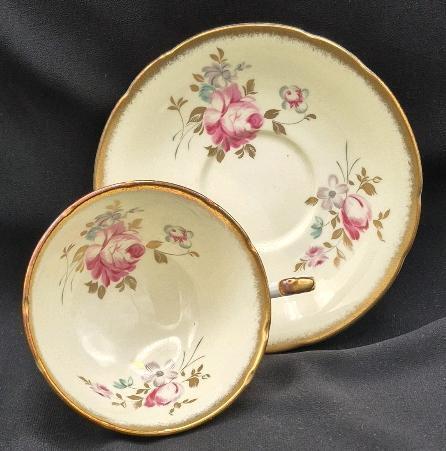 Beautiful PARAGON Teacup & Saucer Light Yellow Floral Pattern