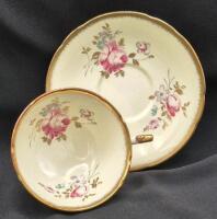 Beautiful PARAGON Teacup & Saucer Light Yellow Floral Pattern