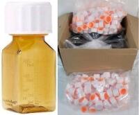 250 New Liquimedlock Inc. Square Narrow Neck PET Bottles w/Tamper Evident CR Caps - Square Narrow Neck PET Bottle with Tamper Evident CR Cap, 30 mL Graduated in 1 mL Increments - LML34-30ML . 250 Amber Plastic Bottles & 250 Caps . Retail $200