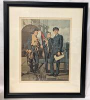 Vintage Framed 1966 Print THE ROYAL CANADIAN AIR FORCE (World War II, 1938-1945) Canadian Airmen Served with Distinction, 18.5" &times; 21.75"
