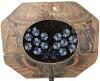 Pair of Antique Victorian Hand-Beaded Paper & Velvet Opera Fans, 14.5" Long Each - 3