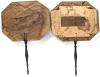 Pair of Antique Victorian Hand-Beaded Paper & Velvet Opera Fans, 14.5" Long Each - 4