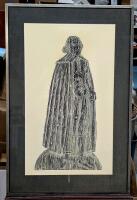 Large Framed Print Medieval Etching Rubbing, 23.25" &times; 35.25"