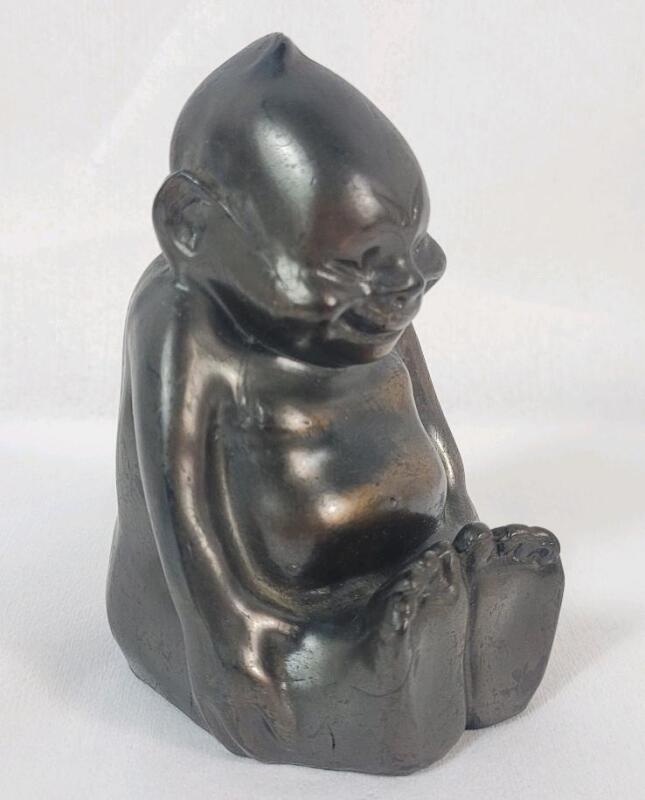 Vintage Bronze Billiken "God of things as they ought to be" Figurine , measures 3 7/8" tall .