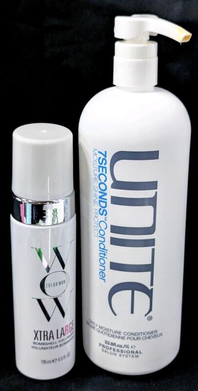 [See Desc] UNITE 7Seconds Professional Daily Moisture Conditioner 1L & COLOR WOW Xtra Large Bombshell Volumizer, 195ml