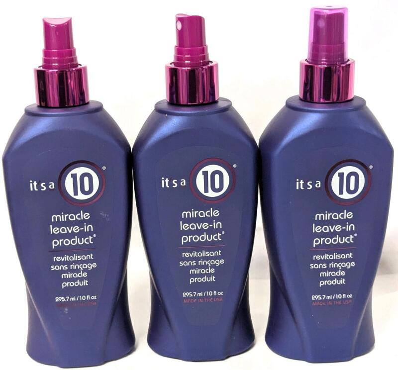 [See Desc] 3&times; IT'S A 10 Miracle Leave-In Product, 295.7ml