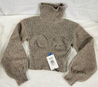 New Cider Size XS Cropped Turtleneck Sweater, Bustier-Style