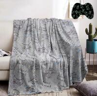 New Glow-in-the-Dark Fleece Blanket with Video Gaming Pattern, 130x150cm
