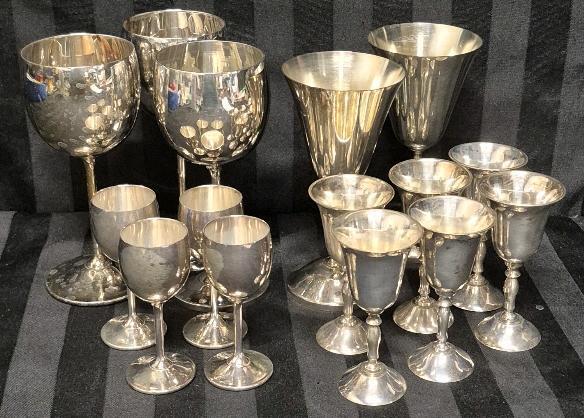 15 Vintage Silverplate Barware - Viking Plate, Spain & India