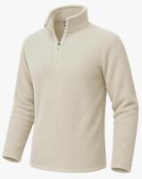 New MAGCOMSEN Men Size L Quarter Zip Fleece Lined Sweater