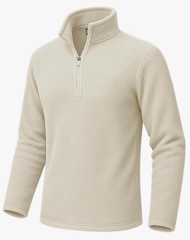 New MAGCOMSEN Men Size 2XL Quarter Zip Fleece Lined Sweater