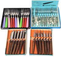 4 Packs MCM Vintage Little Party Forks & Knives Made in Japan & DAL USA, Up to x Long
